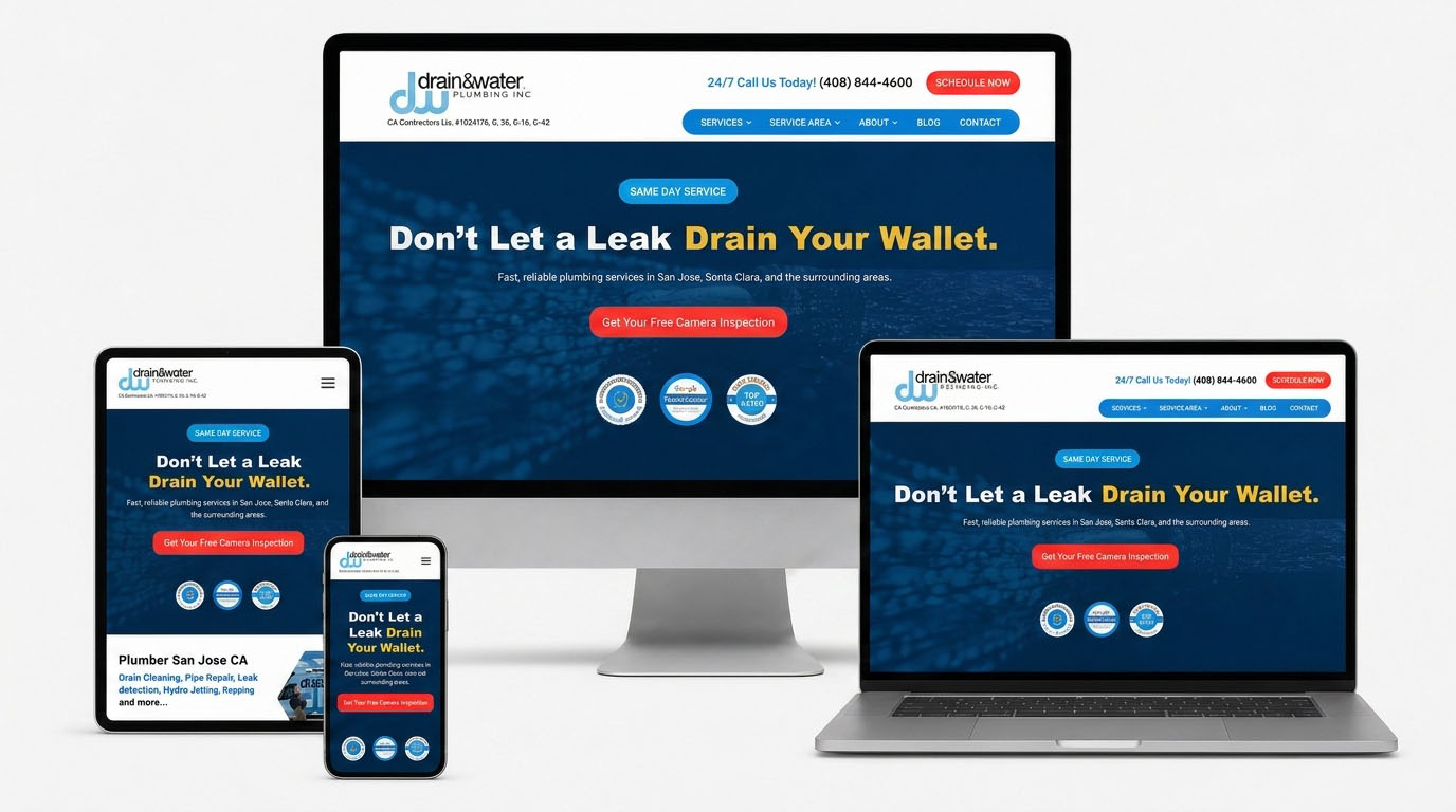 Drain and Water Plumbing Services: Website Redesign, Local SEO, and Digital Growth Strategy in San Jose, CA